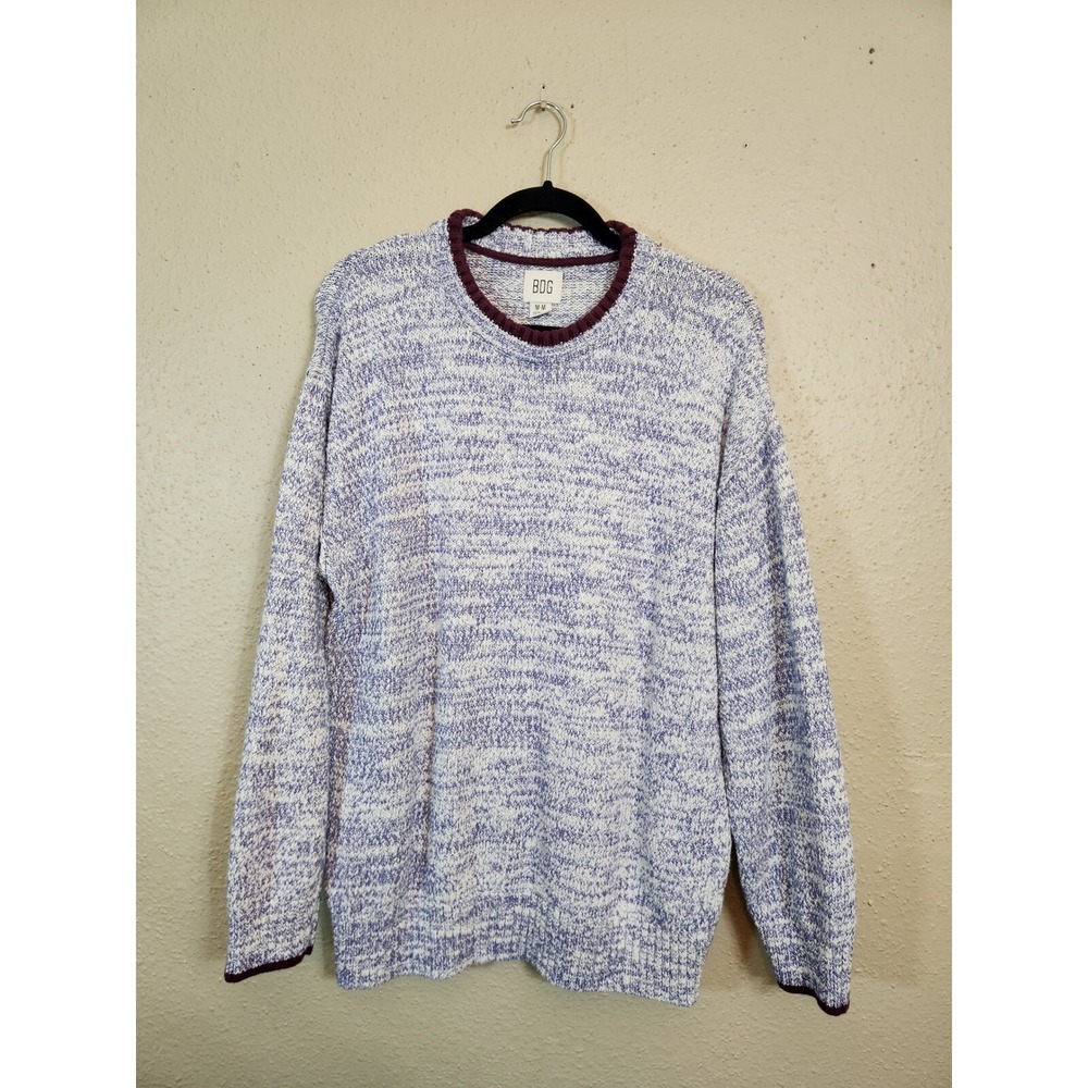 BDG Womens Medium Purple Marled Crewneck Sweater Cotton Blend Relaxed Fit